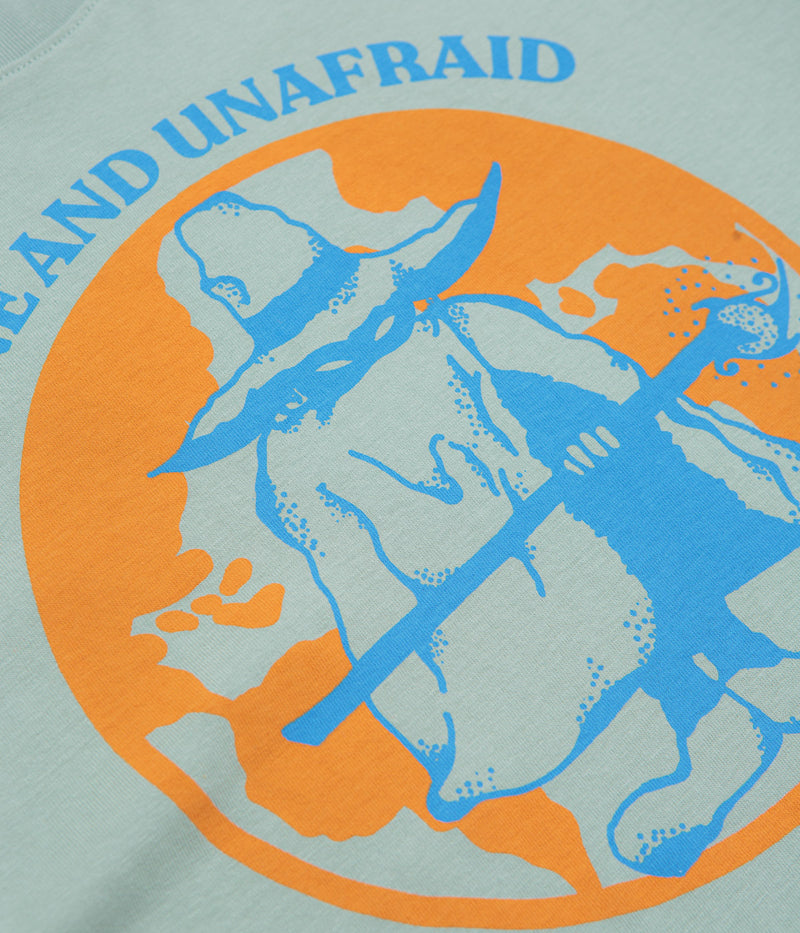 flatspot Alone And Unafraid T-Shirt in Blue Aloe