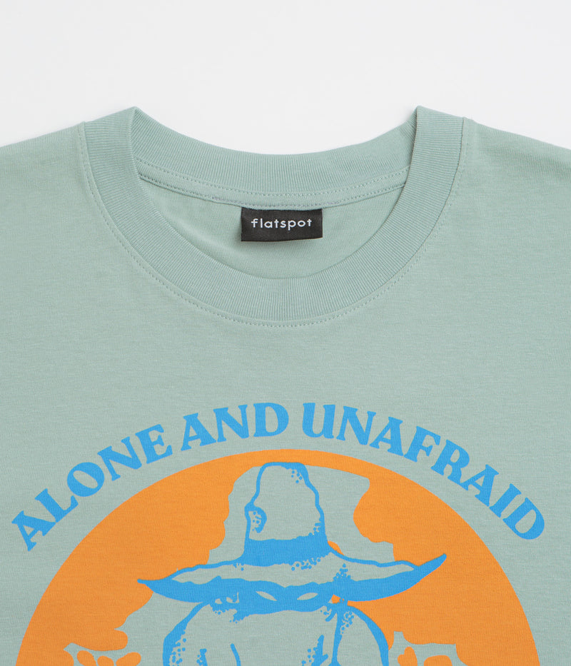 flatspot Alone And Unafraid T-Shirt in Blue Aloe