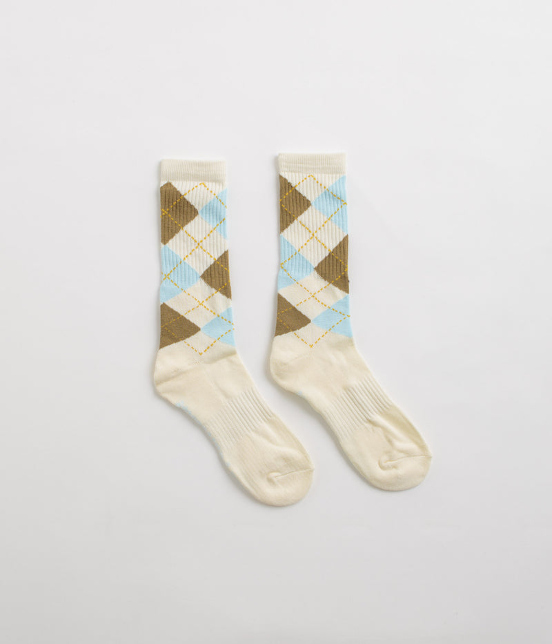 Frog Argyle Socks in Cream