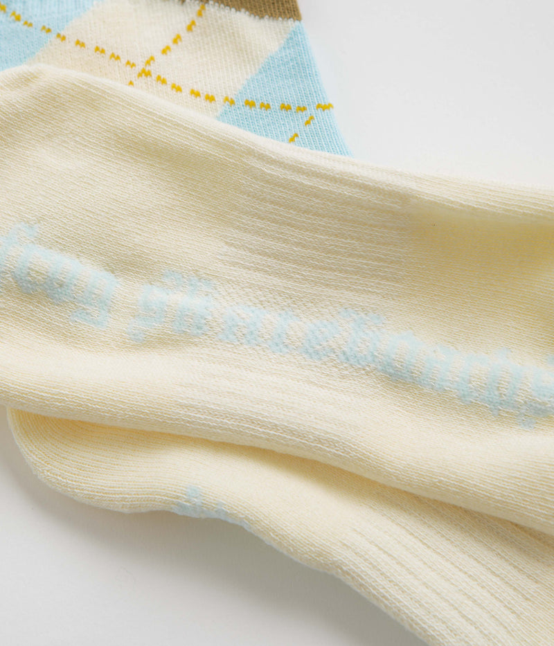Frog Argyle Socks in Cream