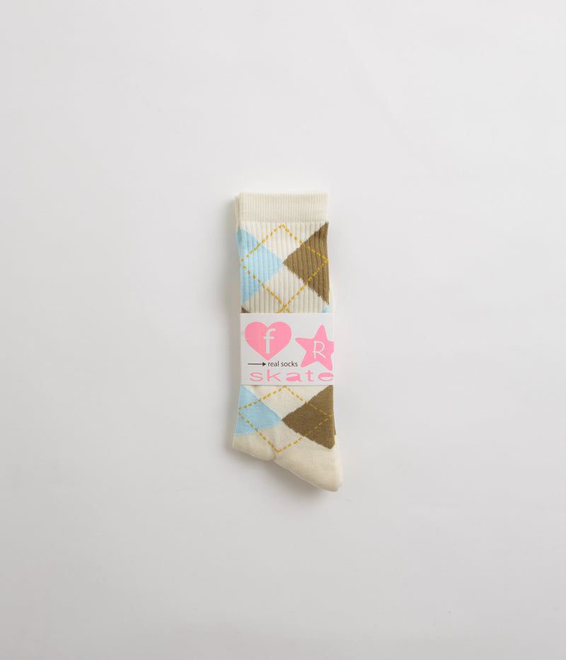 Frog Argyle Socks in Cream