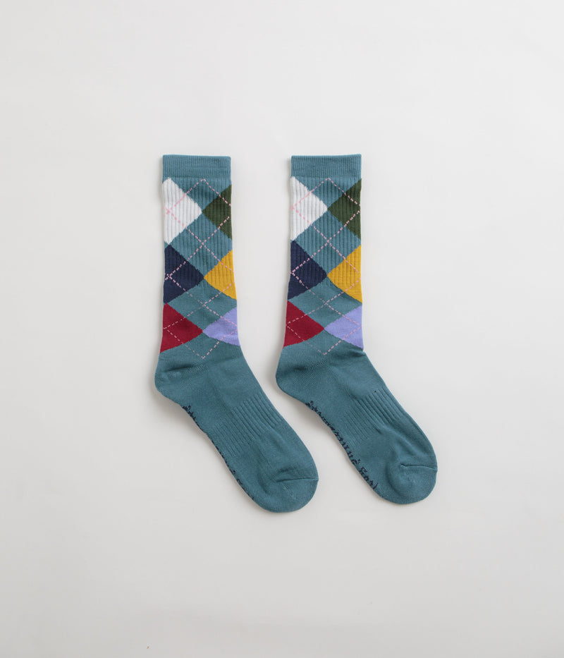 Frog Argyle Socks in Teal