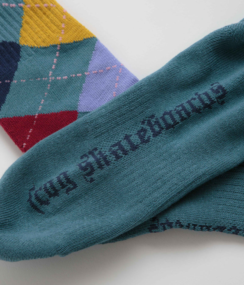Frog Argyle Socks in Teal