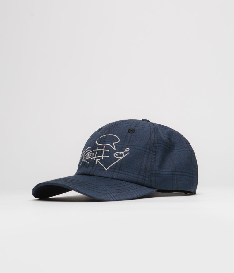 Frog Plaid G Cap in Navy