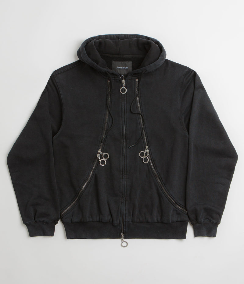 Fucking Awesome Zippers Hoodie in Washed Black