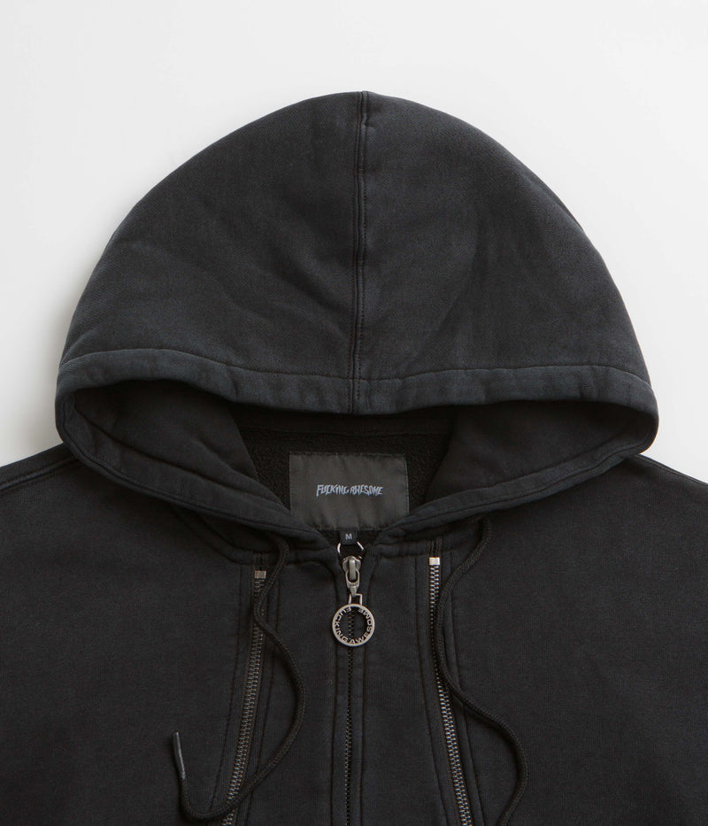 Fucking Awesome Zippers Hoodie in Washed Black