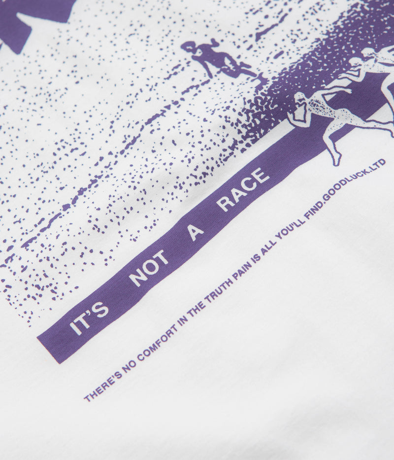 Garden Not A Race T-Shirt in White and Purple