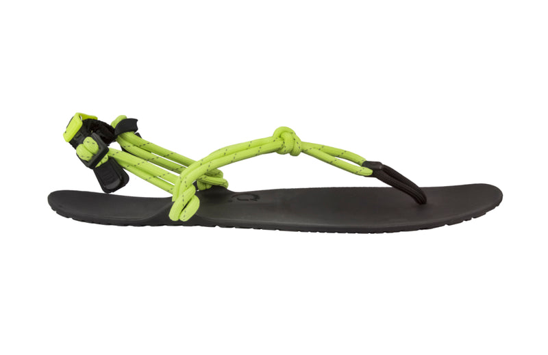 Xero Shoes Genesis with a limeade colored strap and the sandal toe facing right