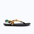 Xero Shoes x J.Crew Genesis Women Sandal in Black with Yellow Rope Strap, Toe Facing Right