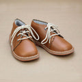 Georgie Girls Scalloped Lace Up Warm Brown Mid Boot - Modern Vintage Style