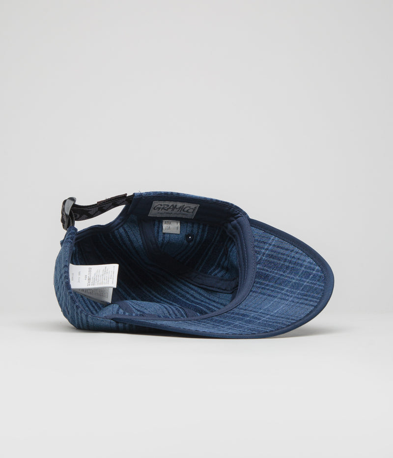 Gramicci Long Bill Cap in Indigo Checkered Plaid