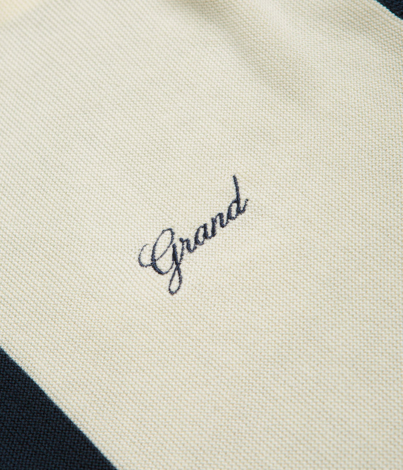 Grand Collection Knit 1/4 Zip Sweatshirt in Navy and Cream