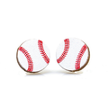 Green Tree Jewelry Baseball Stud Earrings