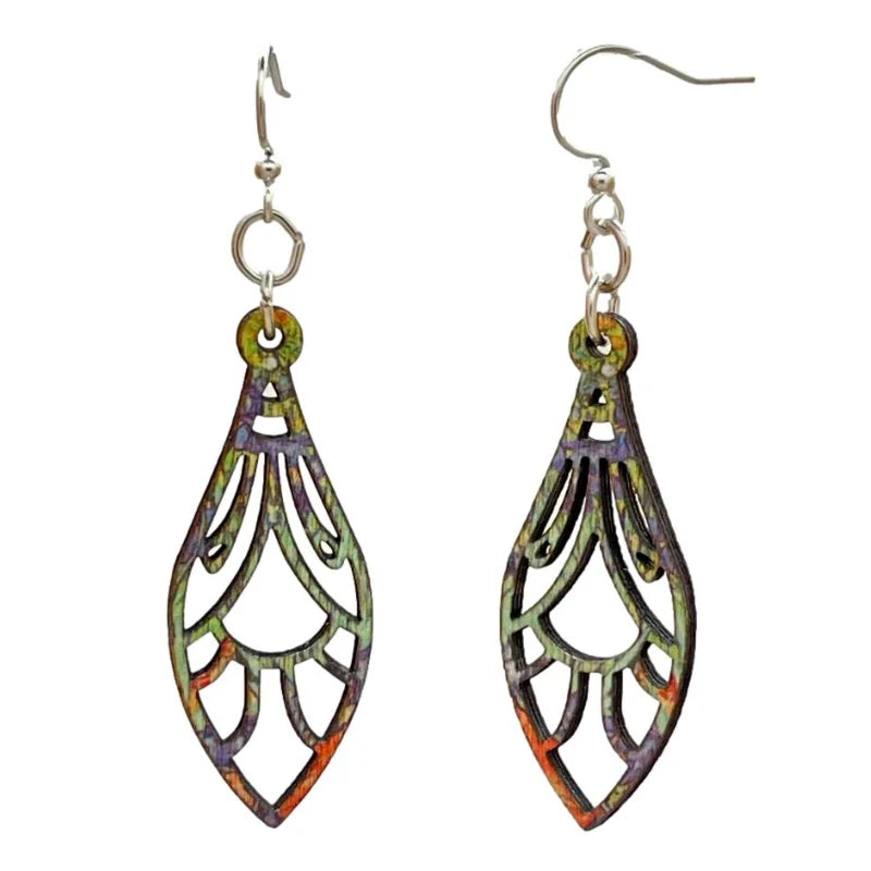 Green Tree Jewelry - Van Gogh Iris Petal Earrings
