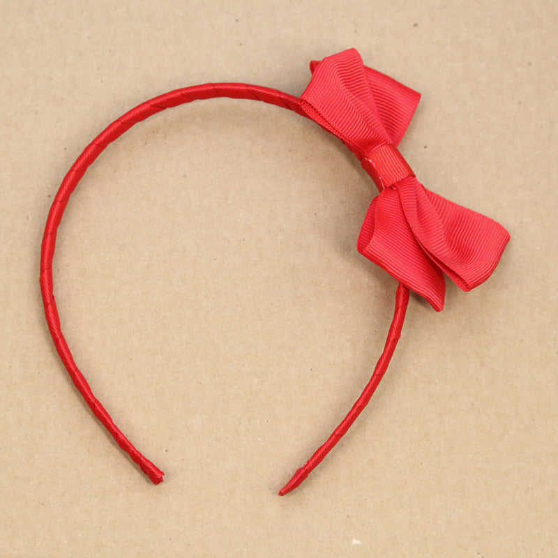 L'Amour Girls Grosgrain Bow Headband Red