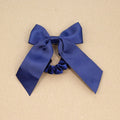 L'Amour Girls Grosgrain Bow Scrunchie Navy