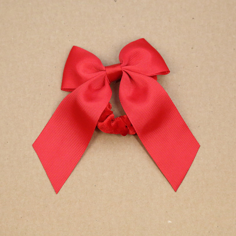 L'Amour Girls Grosgrain Bow Scrunchie (Red)