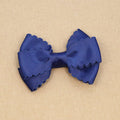 L'Amour Girls Grosgrain Scalloped Bow Hair Clip Navy