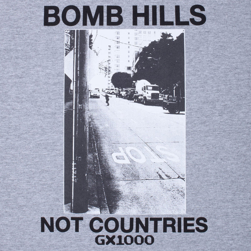 GX1000 Bomb Hills T-Shirt - Heather Grey/Black Font