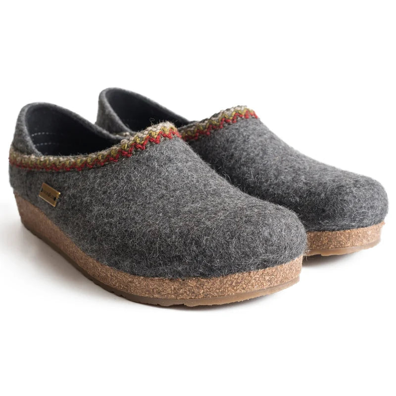Haflinger Grizzly GZH ZigZag Clog - Grey