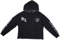 HEARTLESS CROPPED STONE HOODIE - BLK