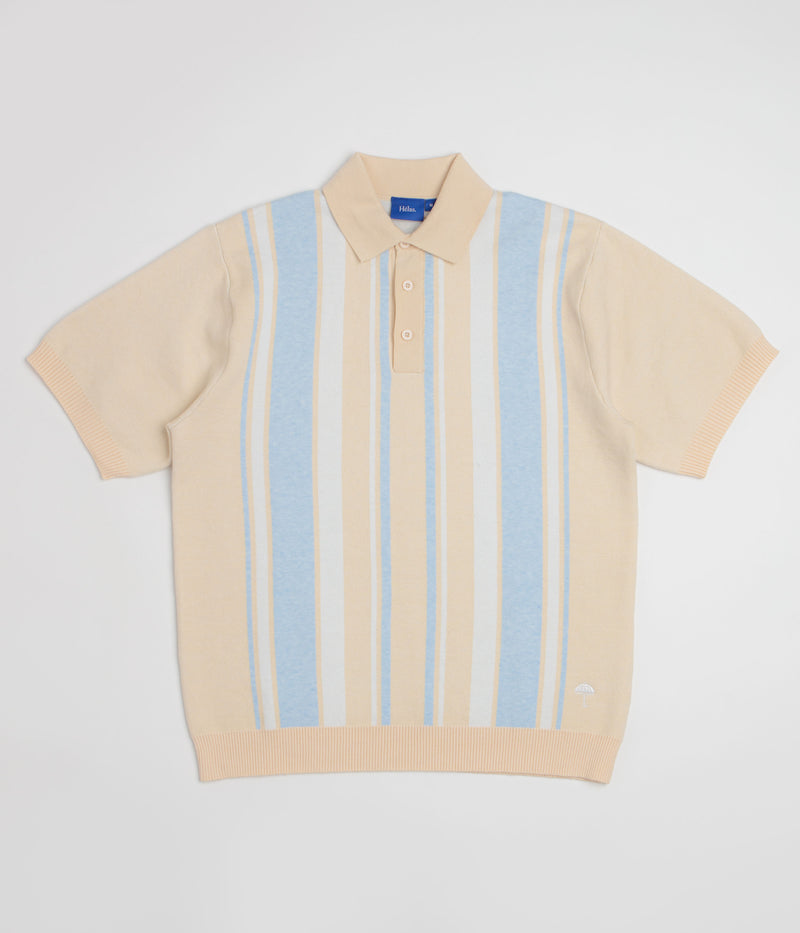 Helas Bronx Knit Polo Shirt in Beige