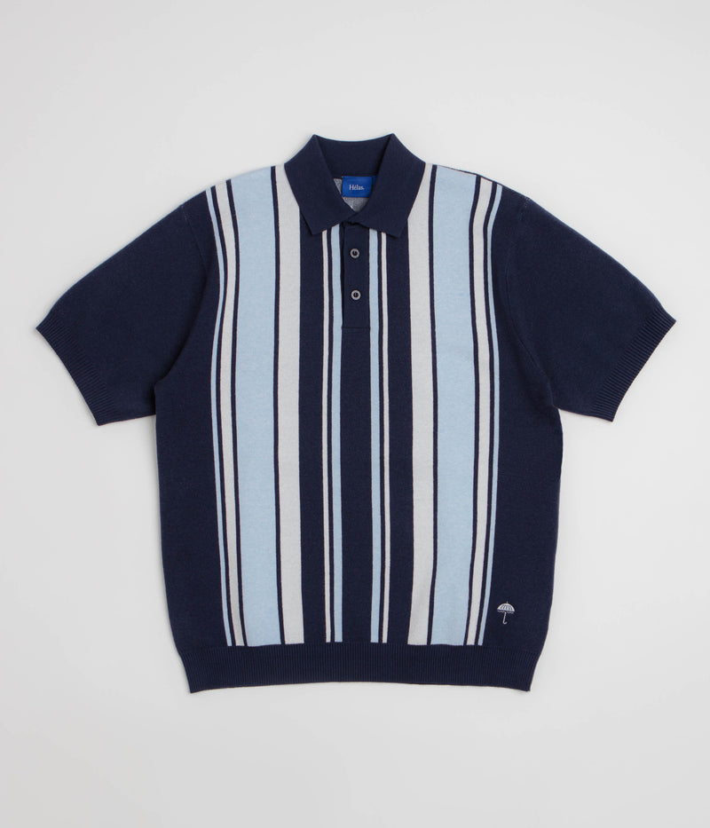 Helas Bronx Knit Polo Shirt in Navy