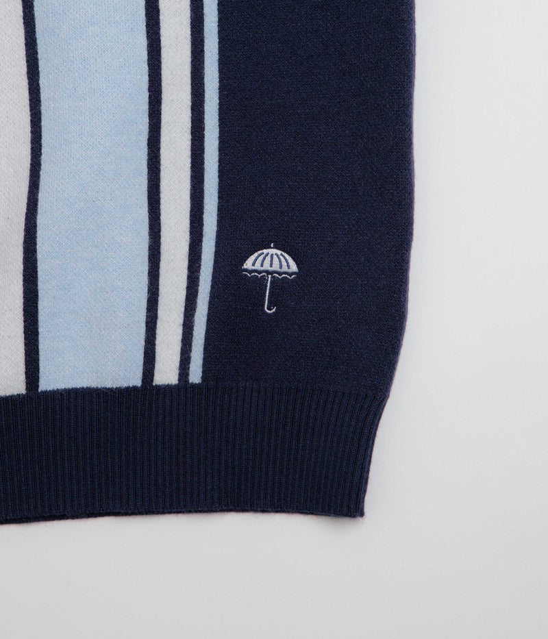 Helas Bronx Knit Polo Shirt in Navy