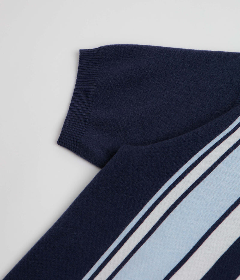 Helas Bronx Knit Polo Shirt in Navy