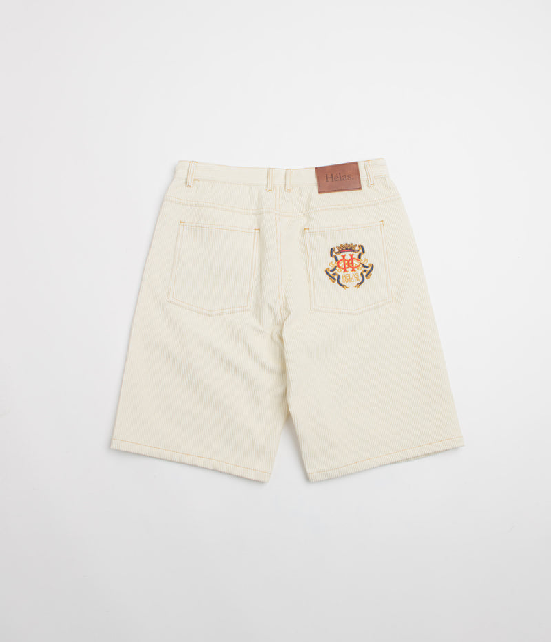 Helas Couronne Corduroy Shorts in Off White