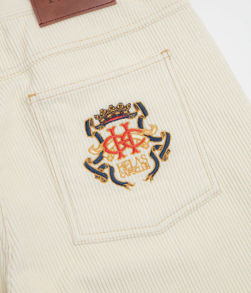 Helas Couronne Corduroy Shorts in Off White