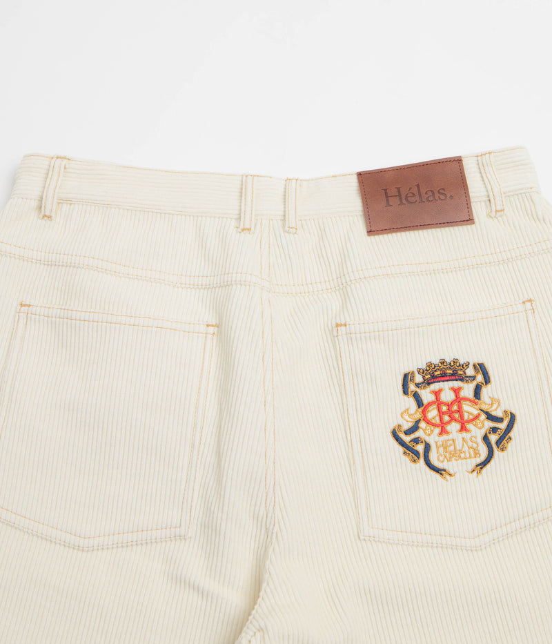 Helas Couronne Corduroy Shorts in Off White