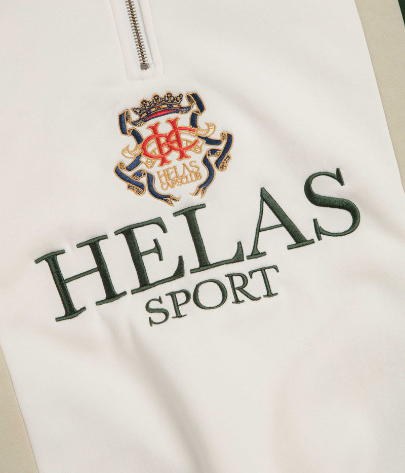 Helas Couronne Quarter Zip Sweatshirt in Light Beige