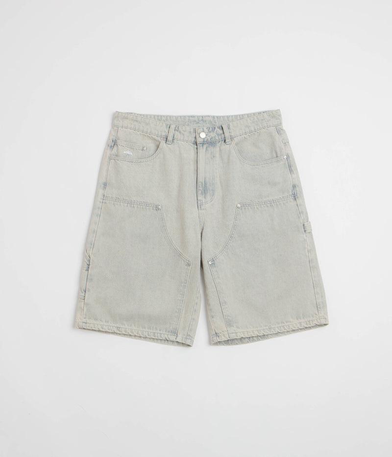 Helas Double Knee Jean Shorts in Light Blue