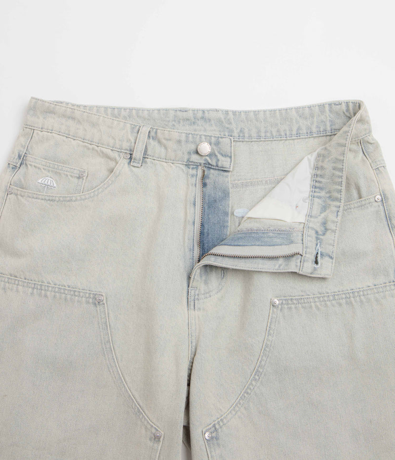 Helas Double Knee Jean Shorts in Light Blue