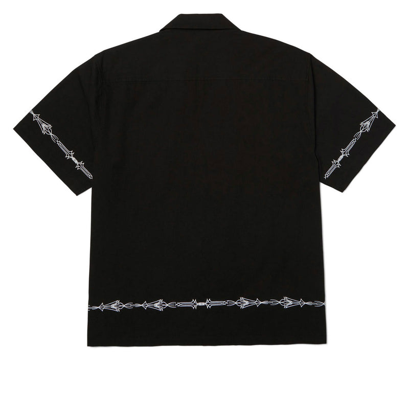 HUF Pinstripe Emb Resort Shirt - Black