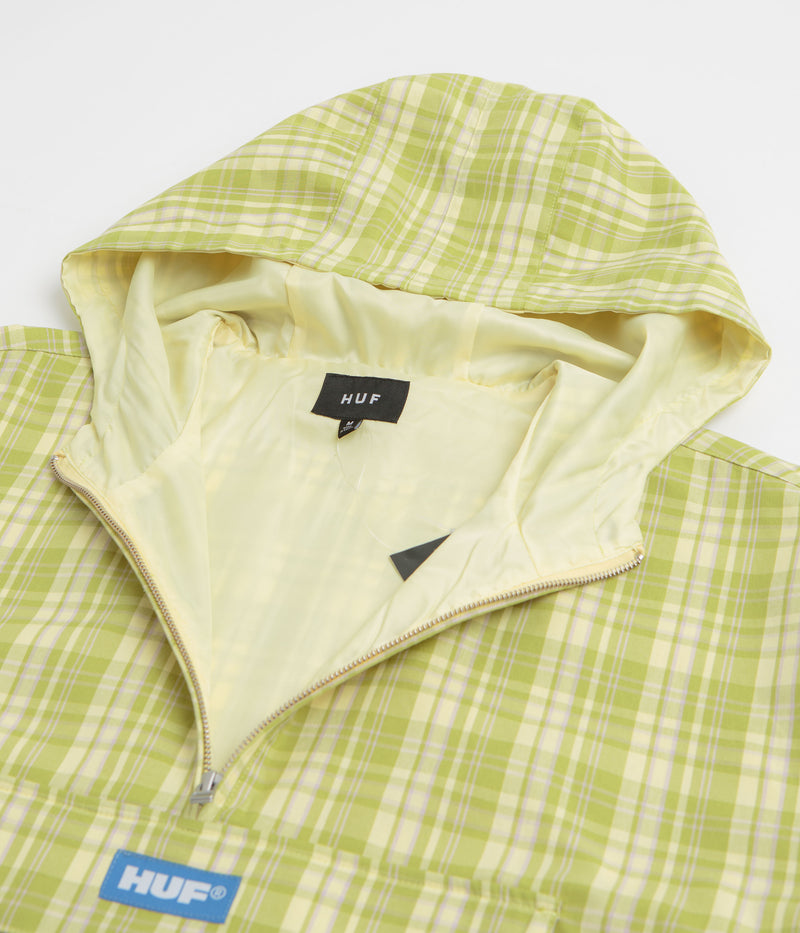 HUF Rivington Plaid Anorak 1/4 Zip Anorak in Tarragon