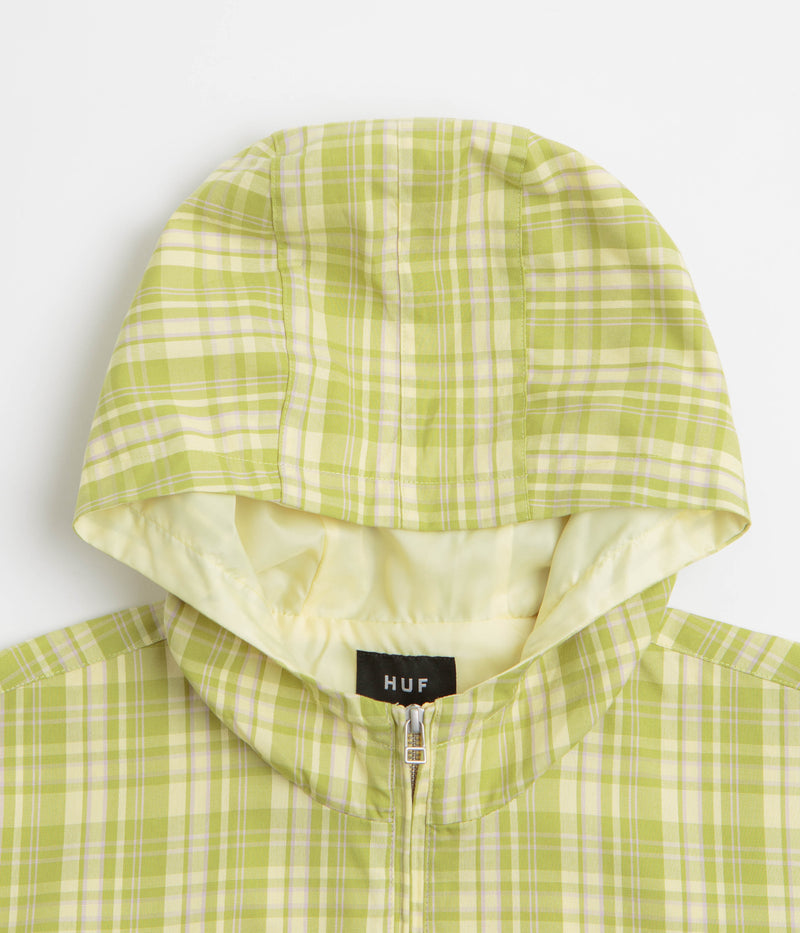 HUF Rivington Plaid Anorak 1/4 Zip Anorak in Tarragon