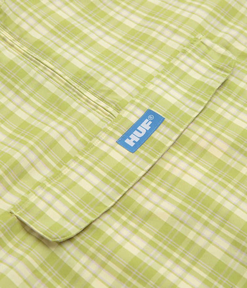 HUF Rivington Plaid Anorak 1/4 Zip Anorak in Tarragon