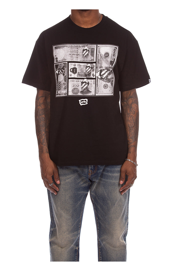 Front View of the IceCream Cash SS Tee in Black
