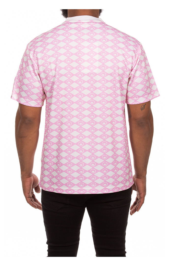Back View of the IceCream Frappe SS Knit in Pink