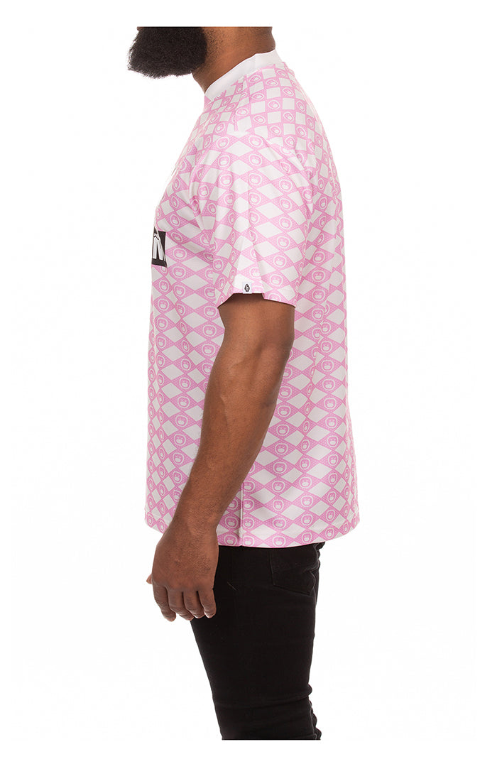 Left Side View of the IceCream Frappe SS Knit in Pink