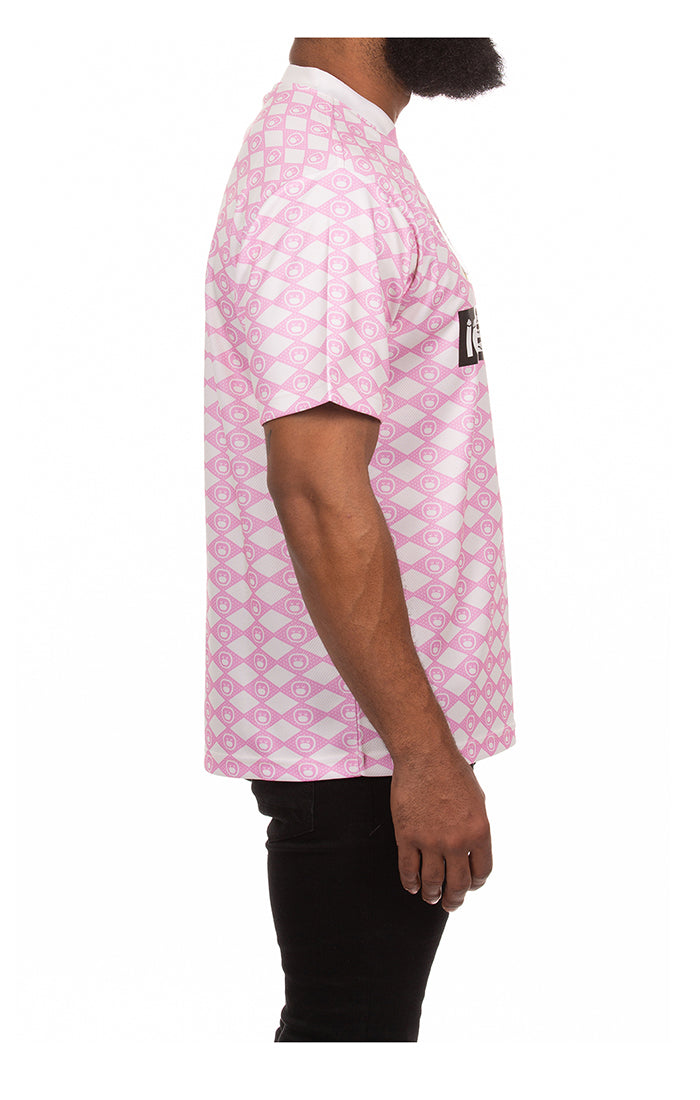 Right Side View of the IceCream Frappe SS Knit in Pink