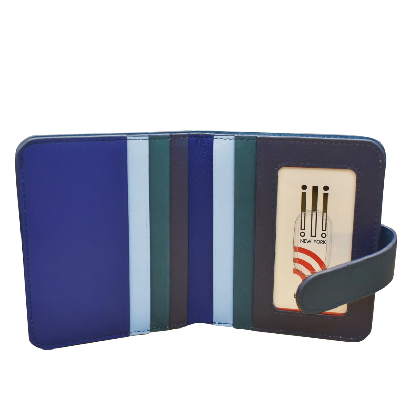 ili New York Bifold Credit Card Wallet - Denim Multi