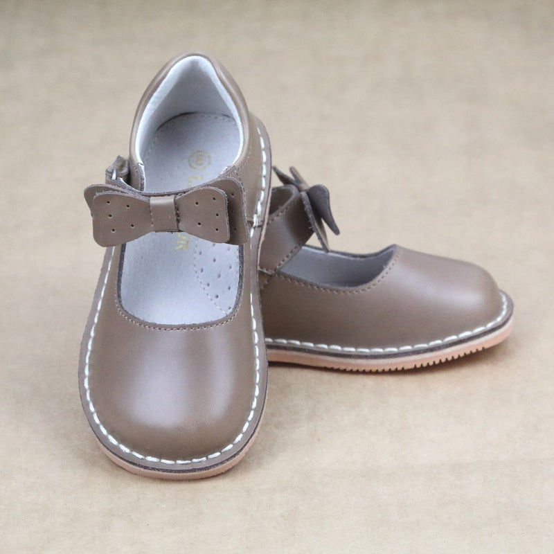 Toddler Girls Shoes Vintage Inspired Bow Mary Jane - Mocha Bow Mary Jane - Petitfoot.com