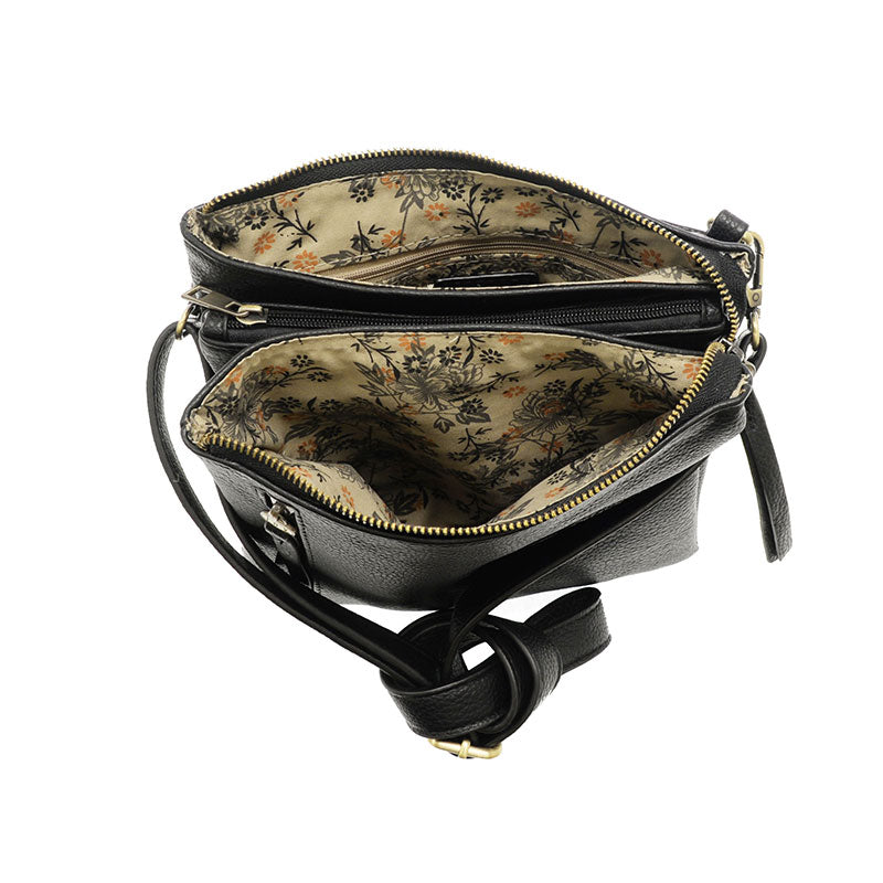 Joy Susan Dawn Multi Pocket Crossbody - Black