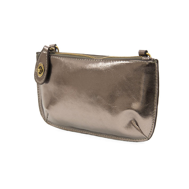 Joy Susan Liquid Metal Mini Crossbody Wristlet Clutch - Metallic Chrome