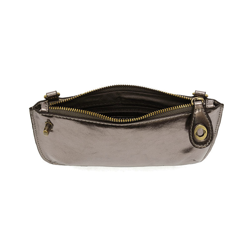 Joy Susan Liquid Metal Mini Crossbody Wristlet Clutch - Metallic Chrome