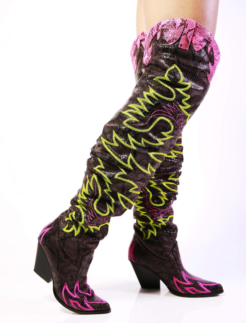 Kelsey-21 - Cape Robbin Cowboy Fashion Western Pointy Over The Knee Thigh High Boots - ShoeFad