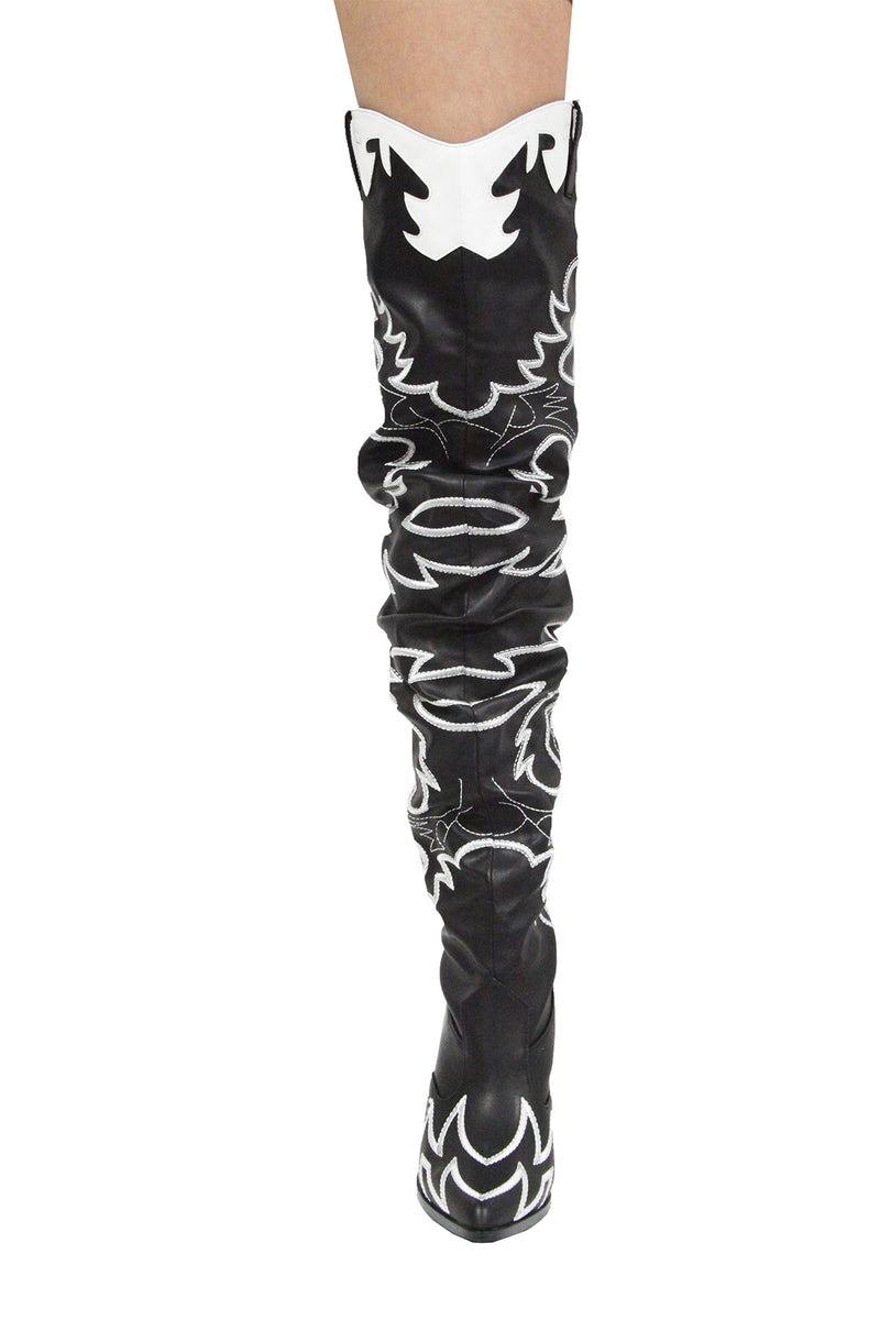Kelsey-21 - Cape Robbin Cowboy Fashion Western Pointy Over The Knee Thigh High Boots - ShoeFad